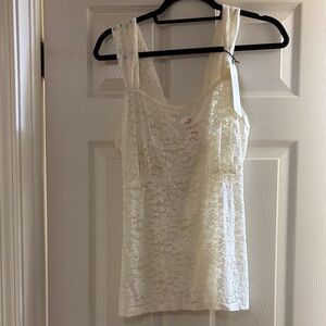 Ruby Ribbon Ivory Lace Chemise Tank